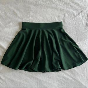 Green Flared Skirt